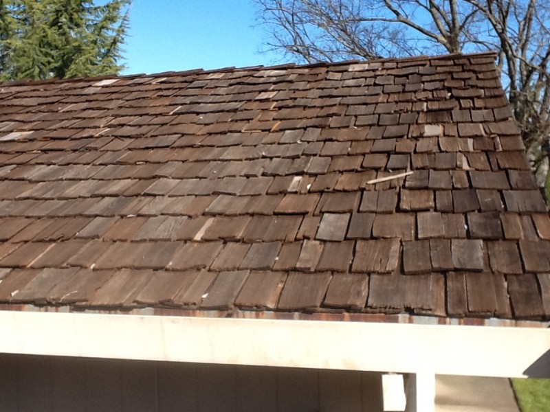 old shake roof