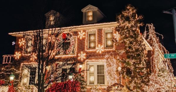 Christmas lights on home