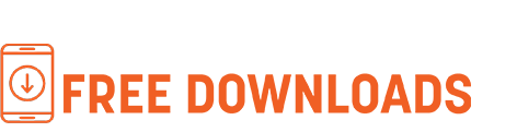 Image of a phone with a download arrow on it, next to text reading “free downloads"