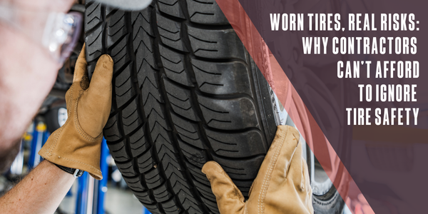 image of a person examining the tread on a tire