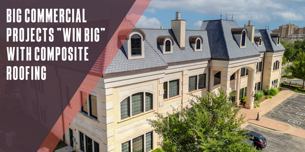 Composite roofing in smokey gray