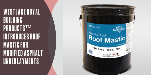 Image of a bucket of Westlake Royal Building Products’ roof mastic for modified asphalt underlayments