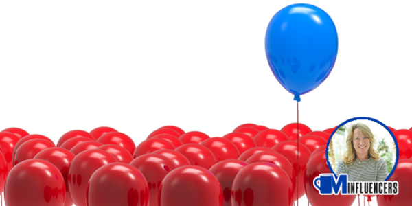 image of a blue balloon rising above red balloons, Renee Ramey image of a blue balloon rising above red balloons, Renee Ramey