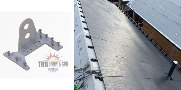 Snow retention systems for solar roofs